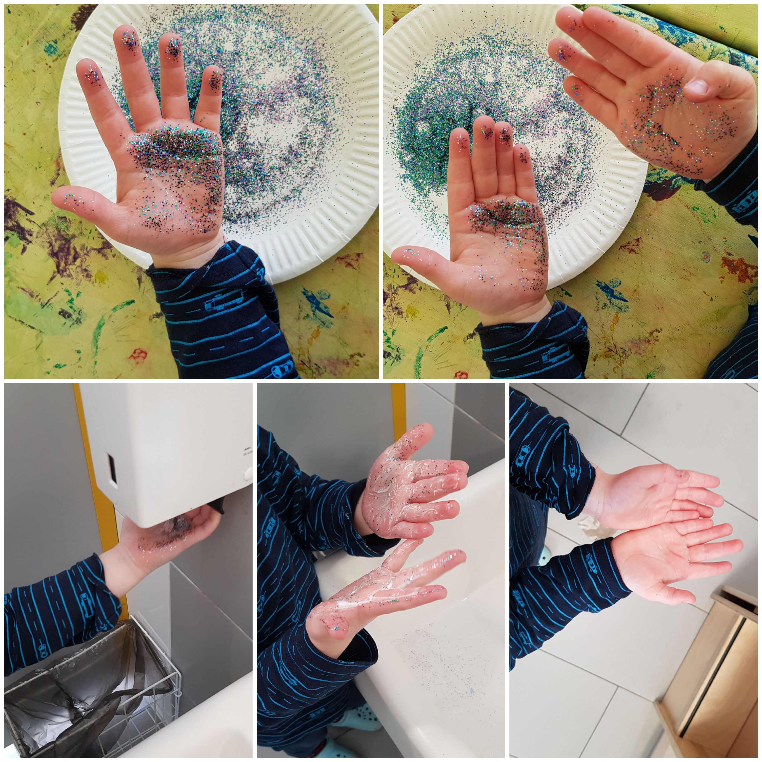 Hände waschen Experiment